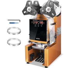 VEVOR - Fully Automatic Cup Sealing Machine, 500-650 Cups/H, Cup Sealer Machine for 190 mm Tall & 90/95 mm Cup - Gold