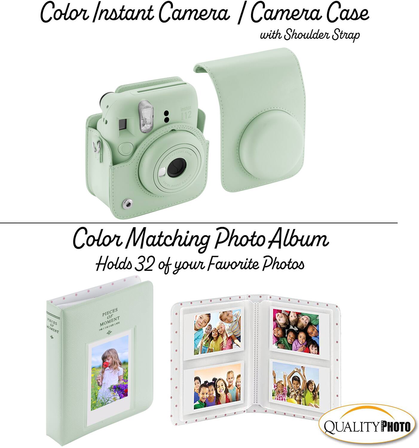 Color Instant Camera / Camera Case with Shoulder Strap

Color Matching Photo Album Holds 32 of your Favorite Photos

QUALITY PHOTO
