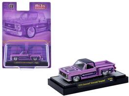 M2 - 1979 Chevy Silverado Stepside Pickup Pink/Purple Top Graphics Limited to 9350 Pieces Worldwide 1/64 - Pink with Purple