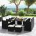 Alt View 1. Costway - 11 Pieces Patio Dining Set Space-saving Wicker Chairs & Tempered Glass Table - Black + White.