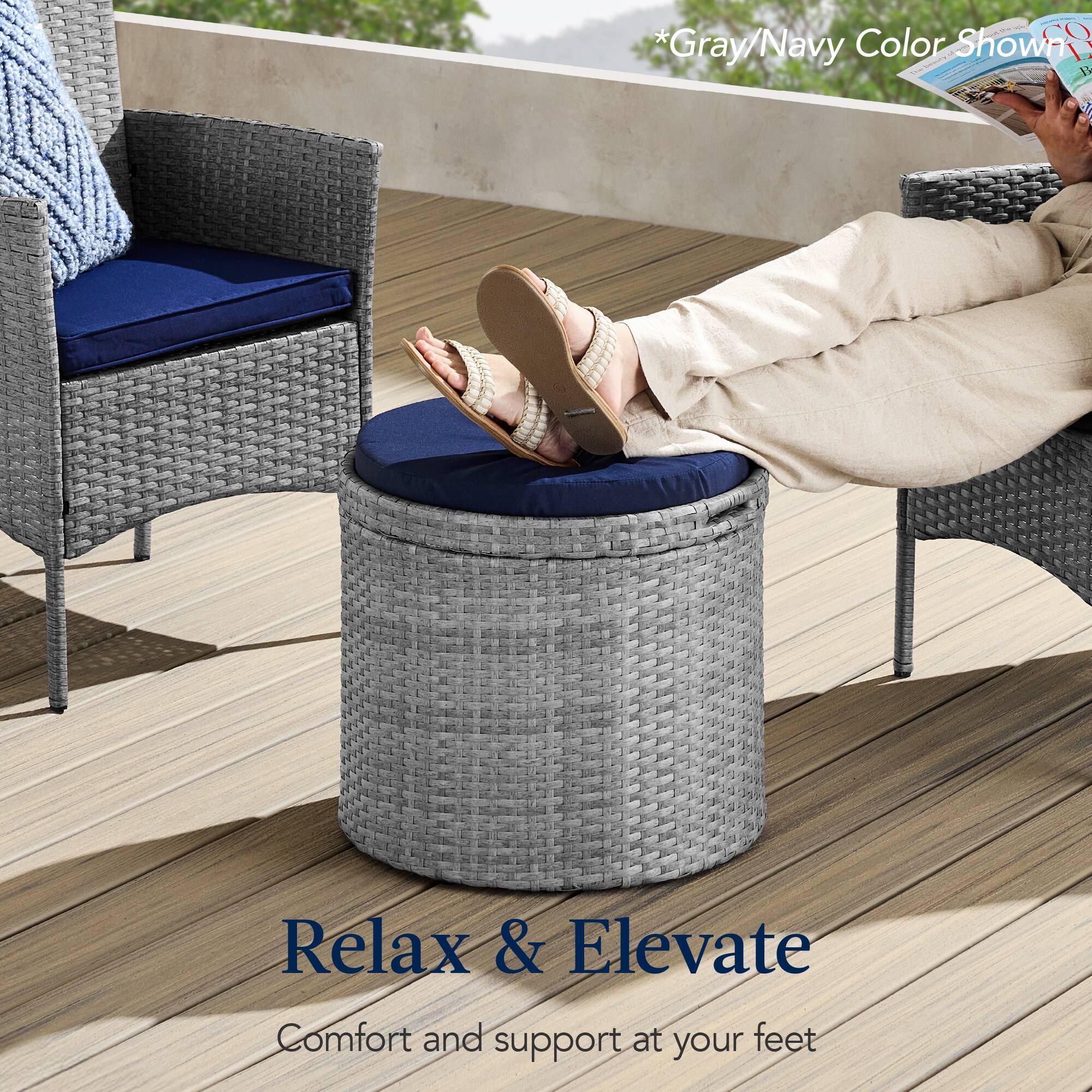 *Gray/Navy Color Shown

Relax & Elevate

Comfort and support at your feet