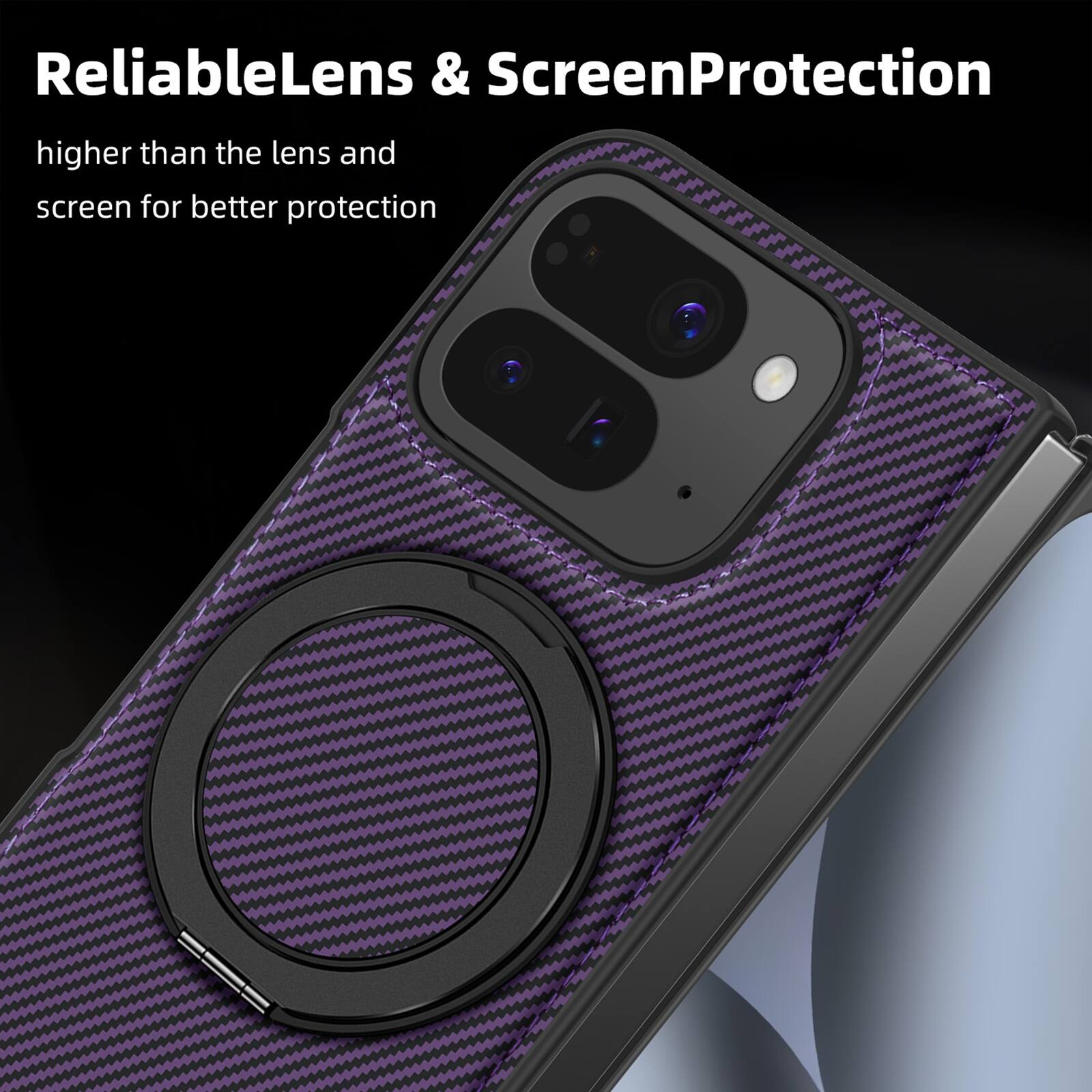 ReliableLens & ScreenProtection  
higher than the lens and screen for better protection