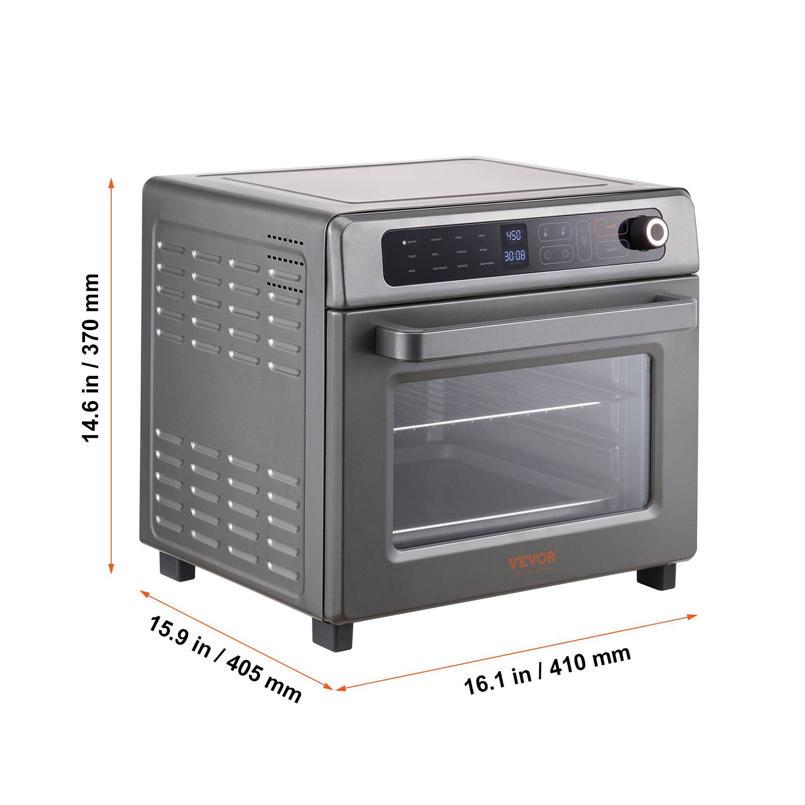 14.6 in / 370 mm
15.9 in / 405 mm
16.1 in / 410 mm
450 3008
VEVOR