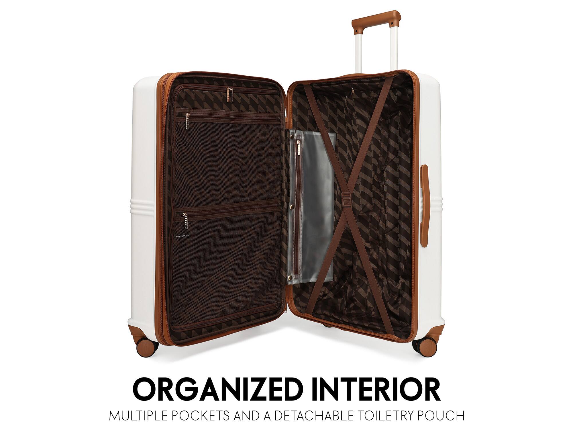 I CIIL sddda ORGANIZED INTERIOR MULTIPLE POCKETS AND A DETACHABLE TOILETRY POUCH