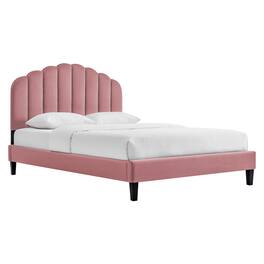 Modway - Daisy Performance Velvet Twin Platform Bed - Red