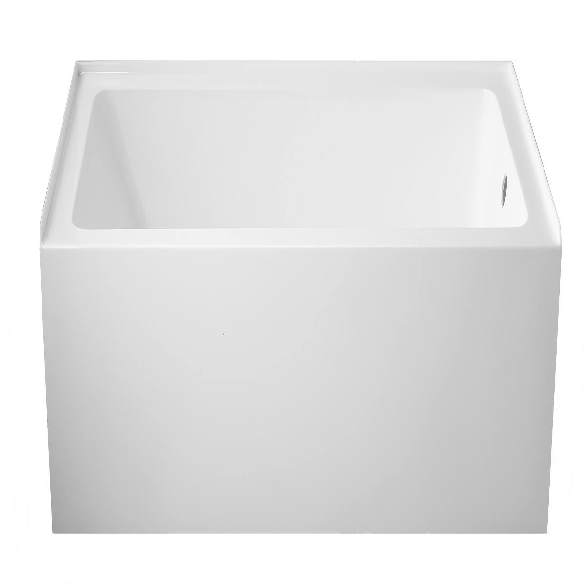 Left. Loheer - Loheer 60 Inch Acrylic Alcove Soaking Bathtub with Right Drain and Overflow White - Glossy White.