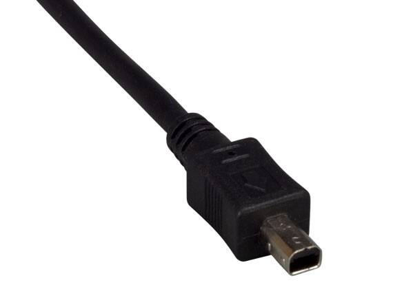 Left. Cable Leader - 6ft USB 2.0 Type A Male to Mini-B 4-Pin Male Cable, 480Mbps, Double-Shielded - Black.
