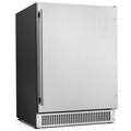 Coolski - Outdoor Refrigerator 24 Inch Under-Counter Beverage Fridge 180 Cans Built-In or Freestanding - Silver