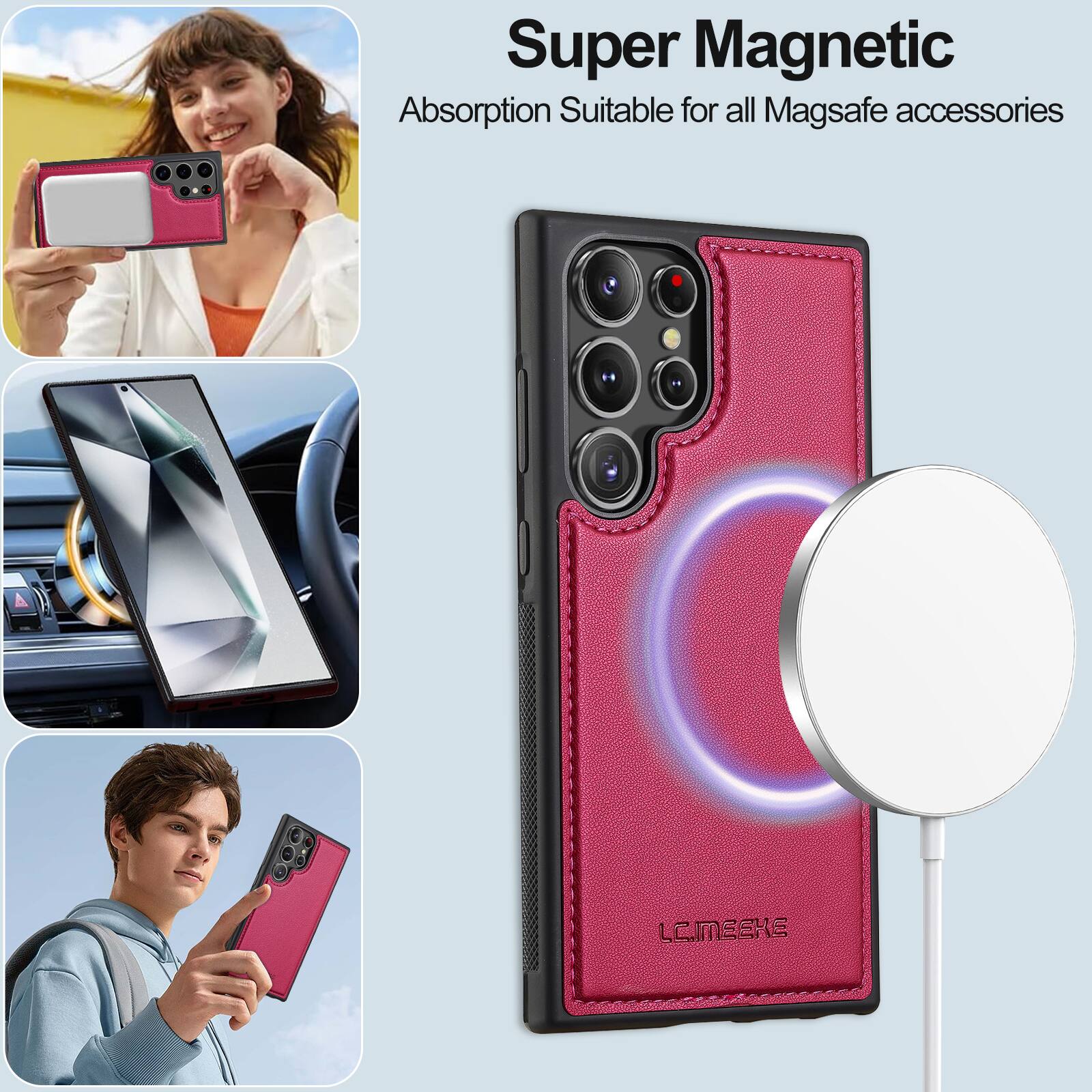 Super Magnetic  
Absorption Suitable for all Magsafe accessories  

LC.MEEKE