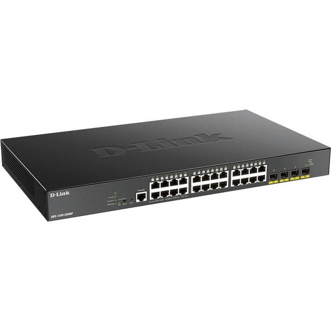 D-Link - 28-Port 10-Gigabit Smart Managed PoE Switch - 28 Ports - Manageable - 3 Layer Supported - Modular - 39.10 W Power - Unknown