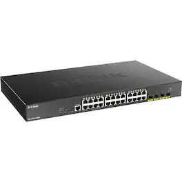 D-Link - 28-Port 10-Gigabit Smart Managed PoE Switch - 28 Ports - Manageable - 3 Layer Supported - Modular - 39.10 W Power - Unknown