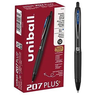 uni-ball - 207 Plus+ Retractable Gel Pens, Medium Point, 0.7mm, Dozen - Blue Ink
