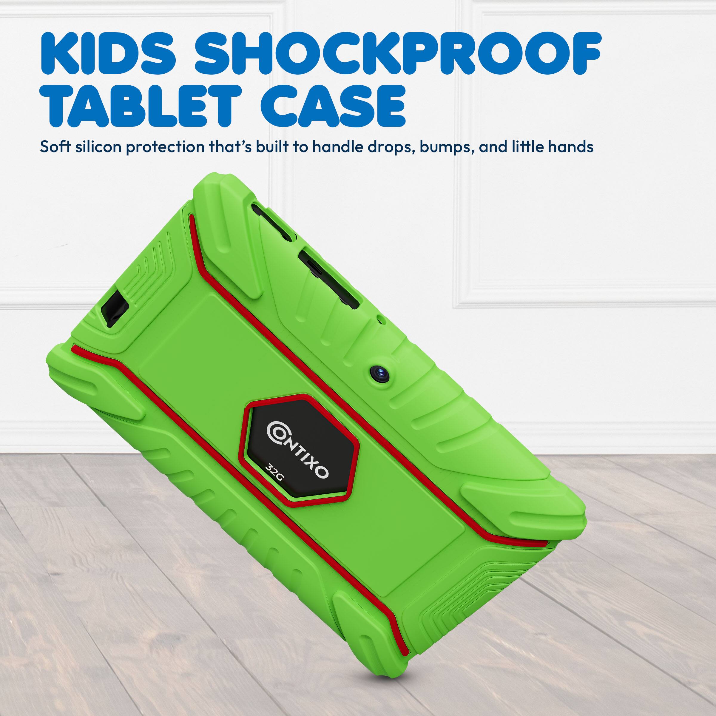 KIDS SHOCKPROOF TABLET CASE  
Soft silicon protection that's built to handle drops, bumps, and little hands  
CNTIXO 32G