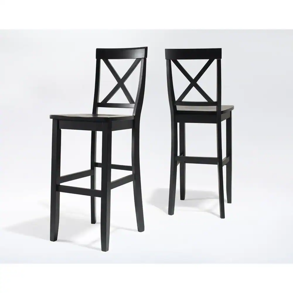 Left. Crosley Furniture - X-Back 2-Piece Bar Stool Set - 2 Stools - Black.