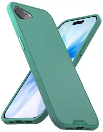 Front. Smartish - Smartish iPhone 17e/16e MagSafe Case - Gripmunk Protective Slim Grip Magnetic Cover - So Jaded - Green.