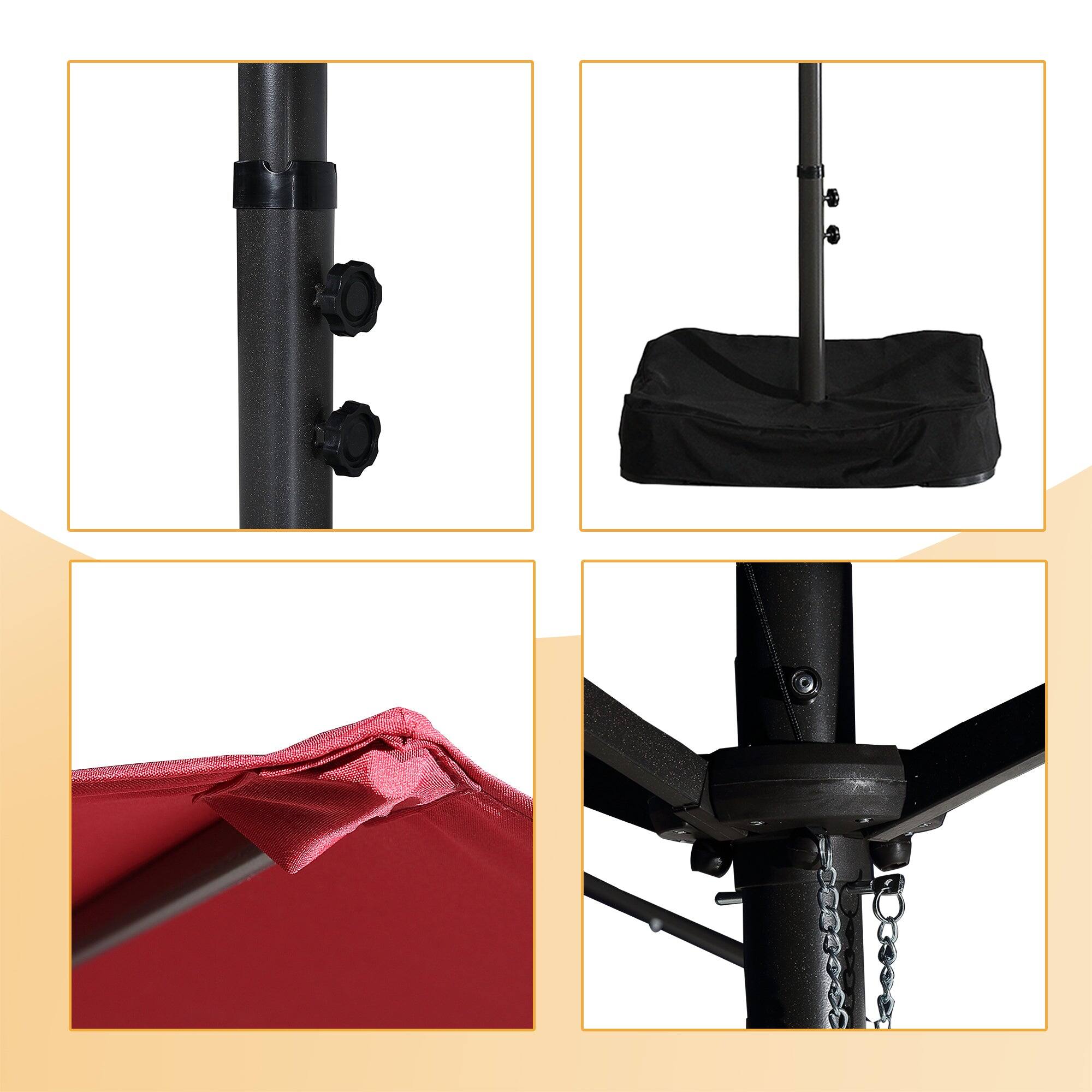 Alt View 8. Boyel Living - 15 FT Extra Large Double Sided Patio Market Umbrella with Base Fade Resistant UV Resistant - Red.