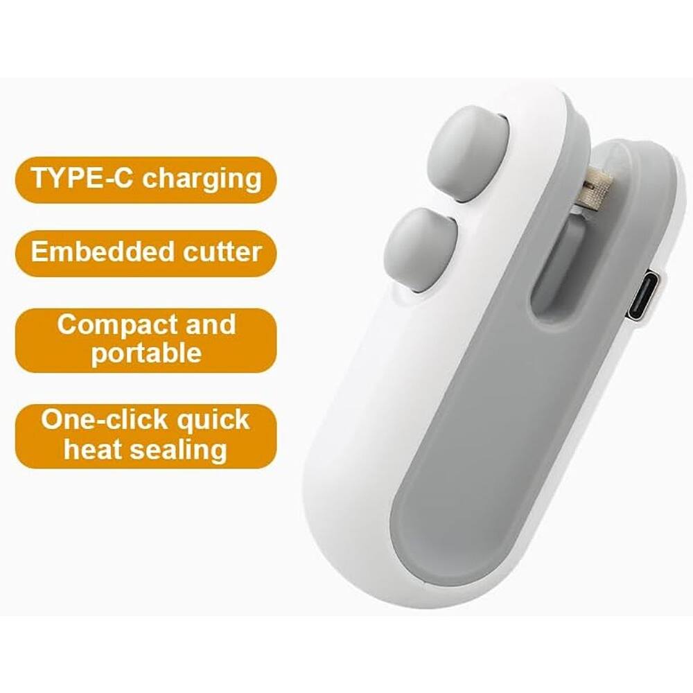 - TYPE-C charging
- Embedded cutter
- Compact and portable
- One-click quick heat sealing