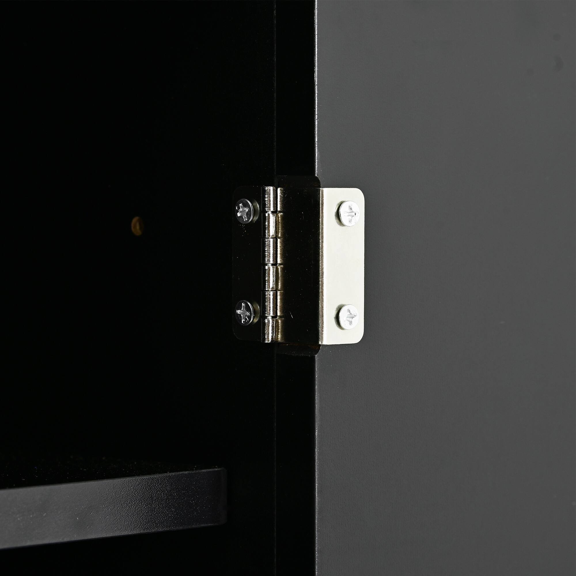 Alt View 6. Spaco - Spaco Sleek Modern Shoe Cabinet with Adjustable Shelves, Minimalist Storage Organizer with Sturdy Top, Space Saving - Black.