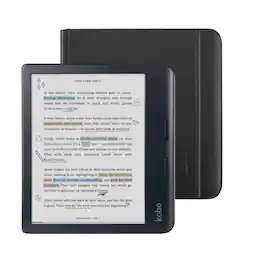 Kobo - Libra Colour eReader (Black) with Bundle - 2024 - Black Notebook SleepCover
