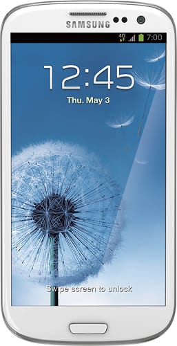 Front. Boost Mobile - Samsung Galaxy S III 4G No-Contract Cell Phone - White.