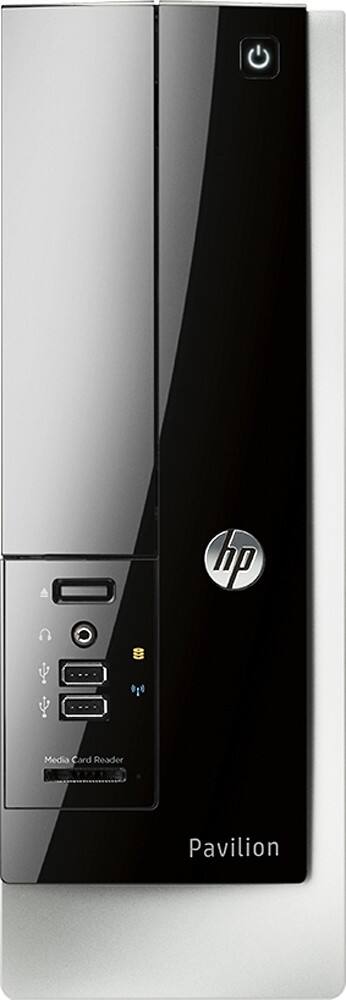 Front. HP - Geek Squad Certified Refurbished Desktop - AMD E-Series - 4GB Memory - 500GB Hard Drive - Gray.