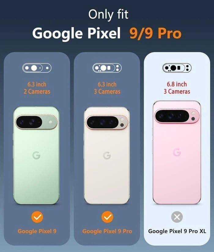 Only fit Google Pixel 9/9 Pro

6.3 inch 2 Cameras
6.3 inch 3 Cameras
6.8 inch 3 Cameras

Google Pixel 9
Google Pixel 9 Pro
Google Pixel 9 Pro XL