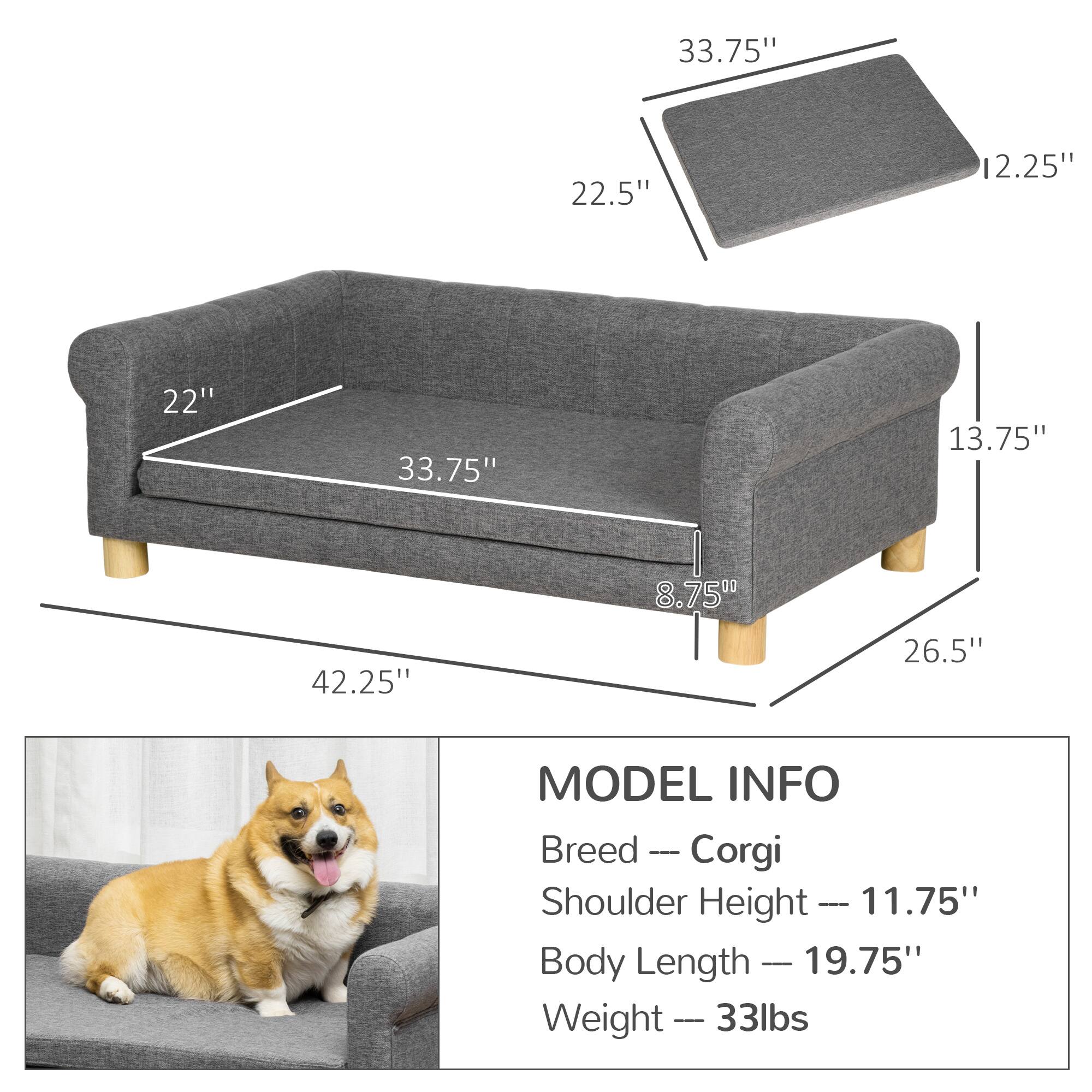33.75" 22.5" 12.25" 22" 33.75" 13.75" 42.25" 8.75" 26.5"

MODEL INFO  
Breed — Corgi  
Shoulder Height — 11.75"  
Body Length — 19.75"  
Weight — 33lbs