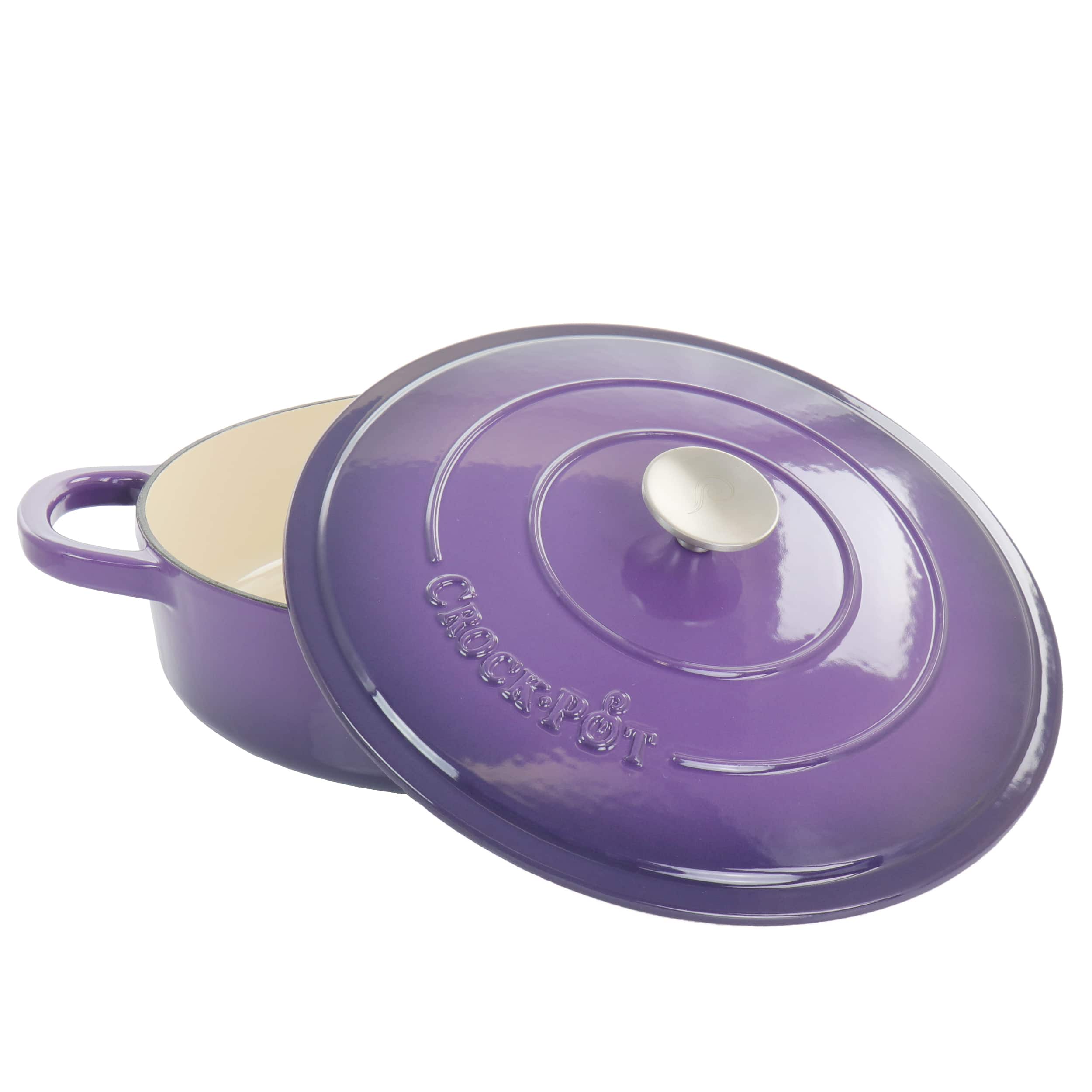 Crock-Pot - Artisan 2 Piece 5 Quart Enameled Cast Iron Braiser with Lid in Lavender - Lavendar price history on PriceWatchPro