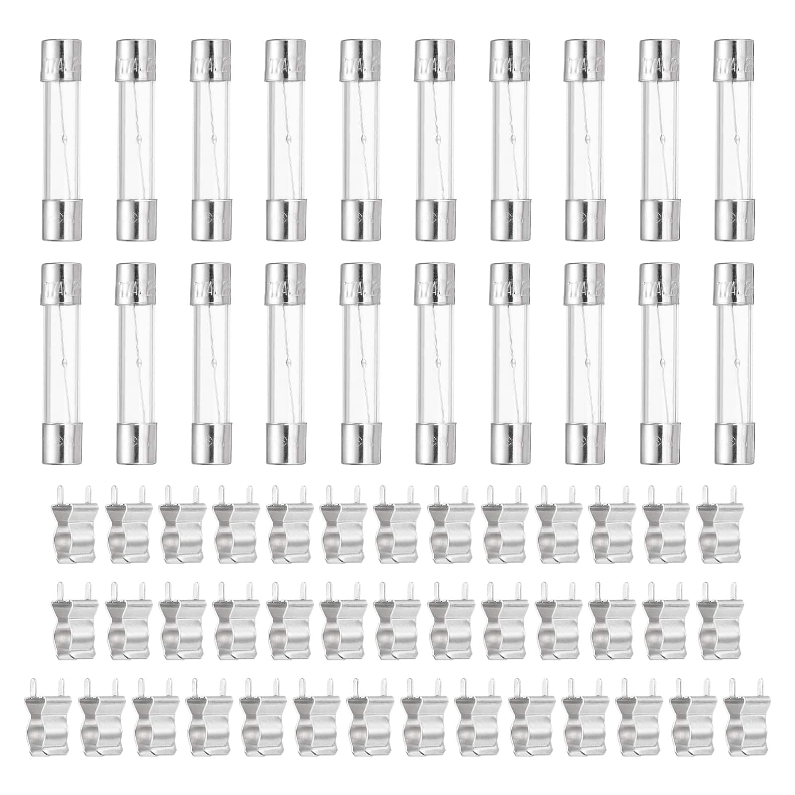 Unique Bargains - Glass Tube Fuses, 6x30mm 7A 250V Slow Fast Blow Glass Cartridge Tube Fuse with 40pcs Safety Clip 20pcs price history on PriceWatchPro