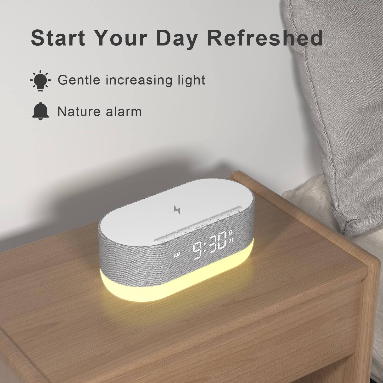 Start Your Day Refreshed

- Gentle increasing light
- Nature alarm

9:30 AM