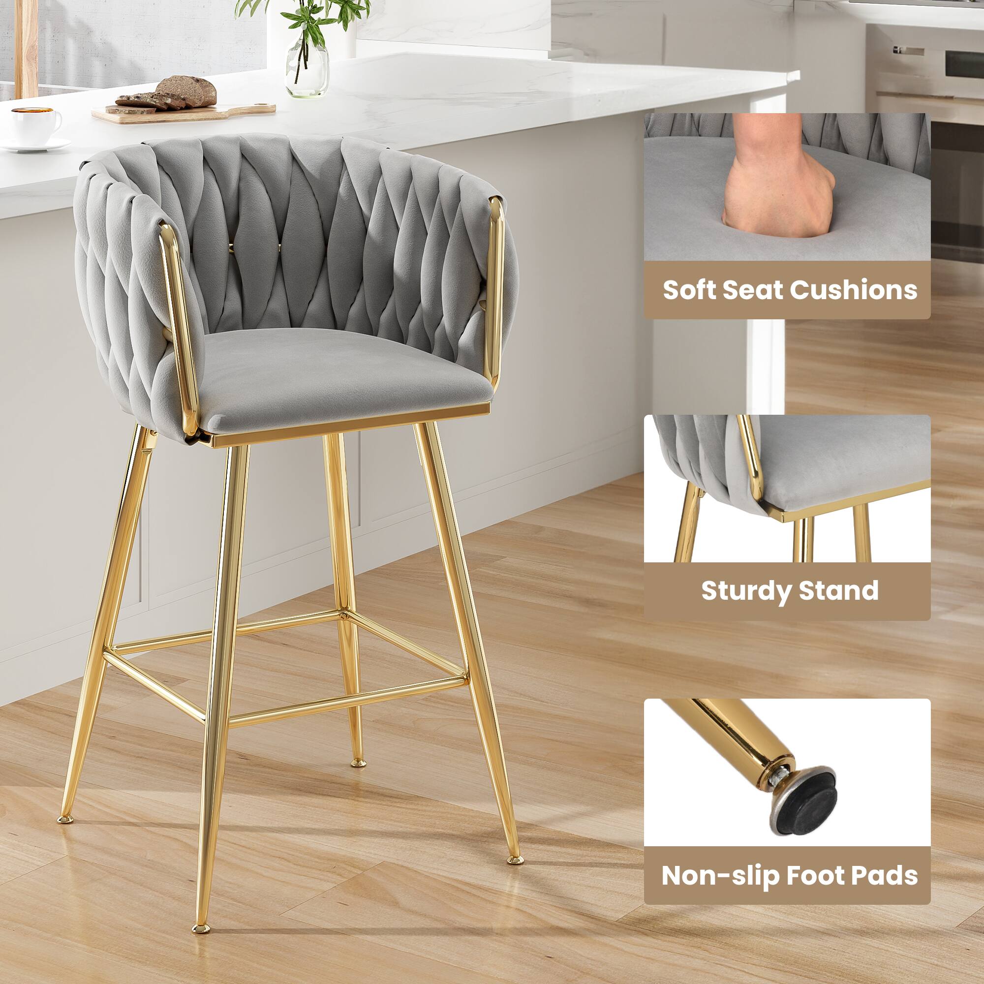 Soft Seat Cushions  
Sturdy Stand  
Non-slip Foot Pads