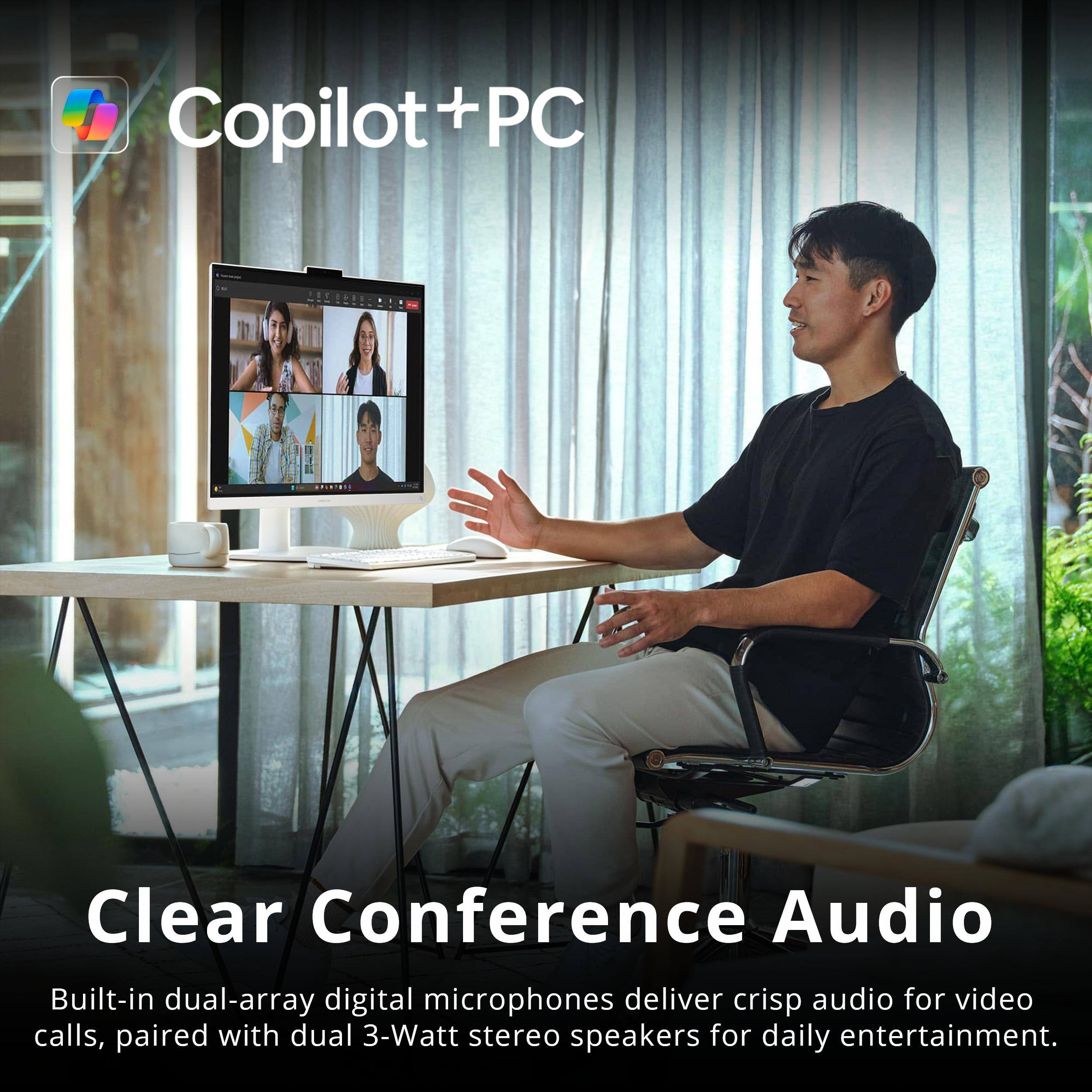 Copilot+PC

Clear Conference Audio

Built-in dual-array digital microphones deliver crisp audio for video calls, paired with dual 3-Watt stereo speakers for daily entertainment.