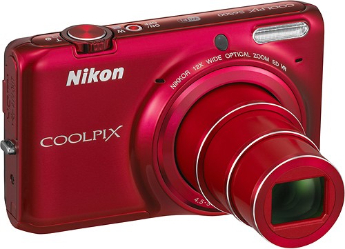 Best Buy: Nikon Coolpix S6500 16.0-Megapixel Digital Camera Red 26372