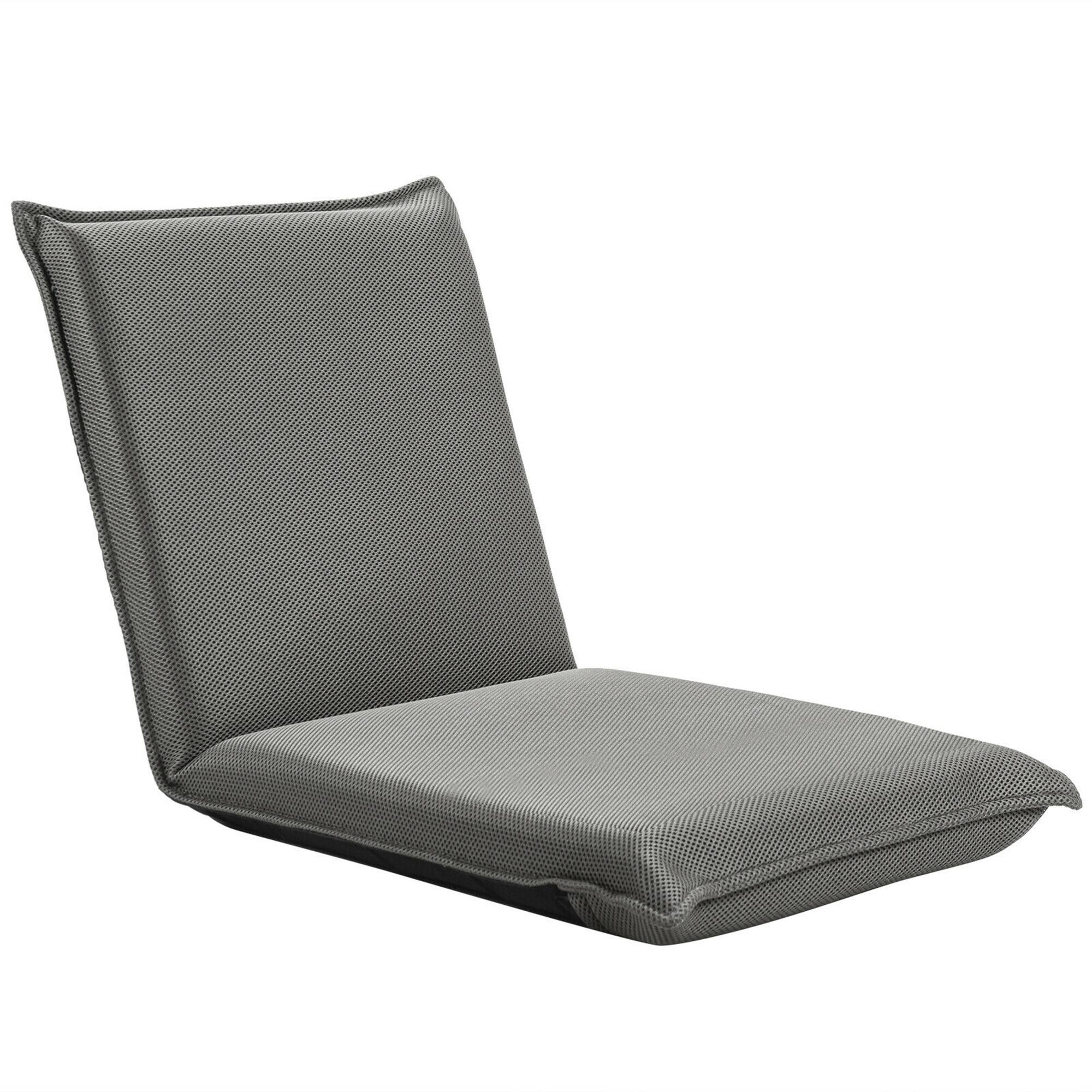 Alt View 8. Gymax - Gymax Adjustable 6-Position Floor Chair Padded Folding Lazy Sofa Chair Grey - Grey.