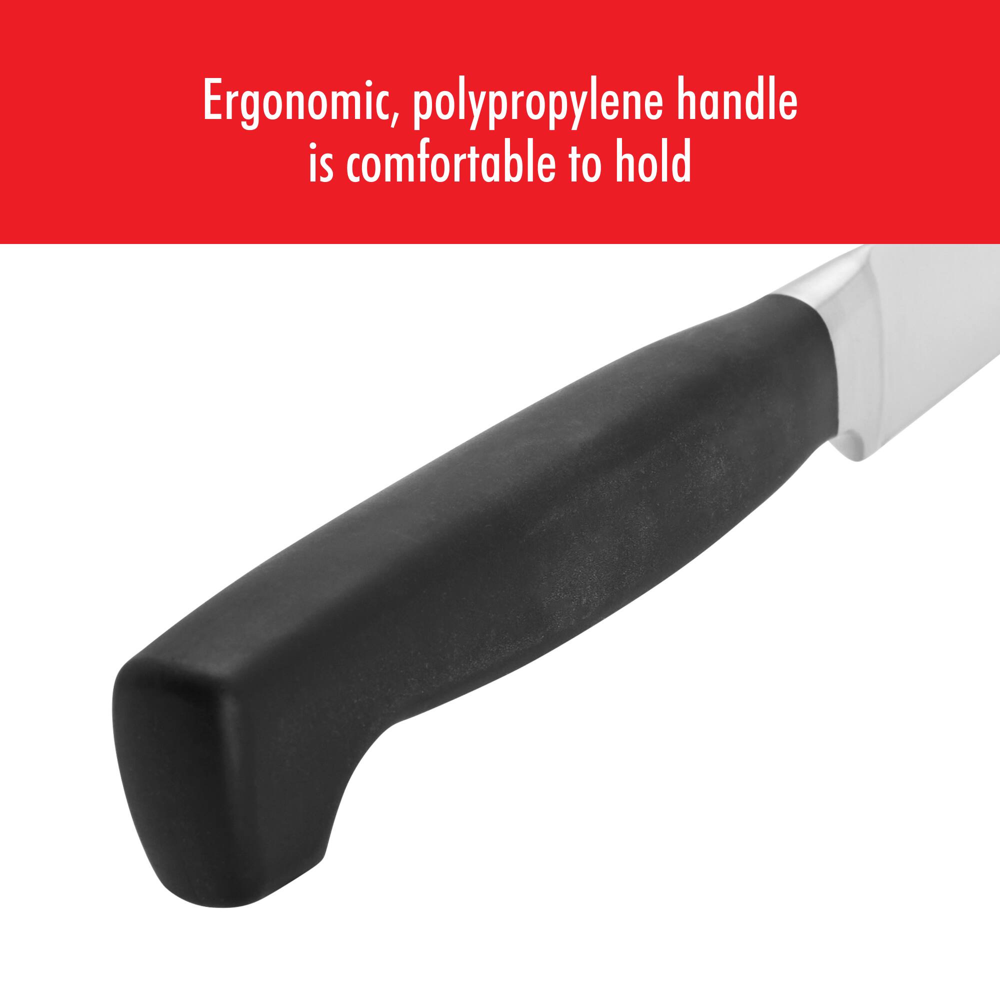 Ergonomic, polypropylene handle is comfortable to hold
