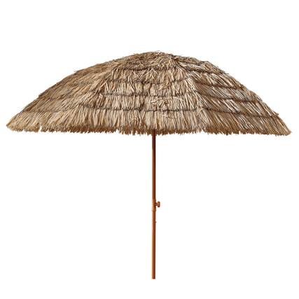 Front. Ecooso - 10 ft Outdoor Patio Umbrella Solar Powered LED Lighted,8 Ribs Umbrella,Crank and Cross Base,Garden Deck Outside - Brown.