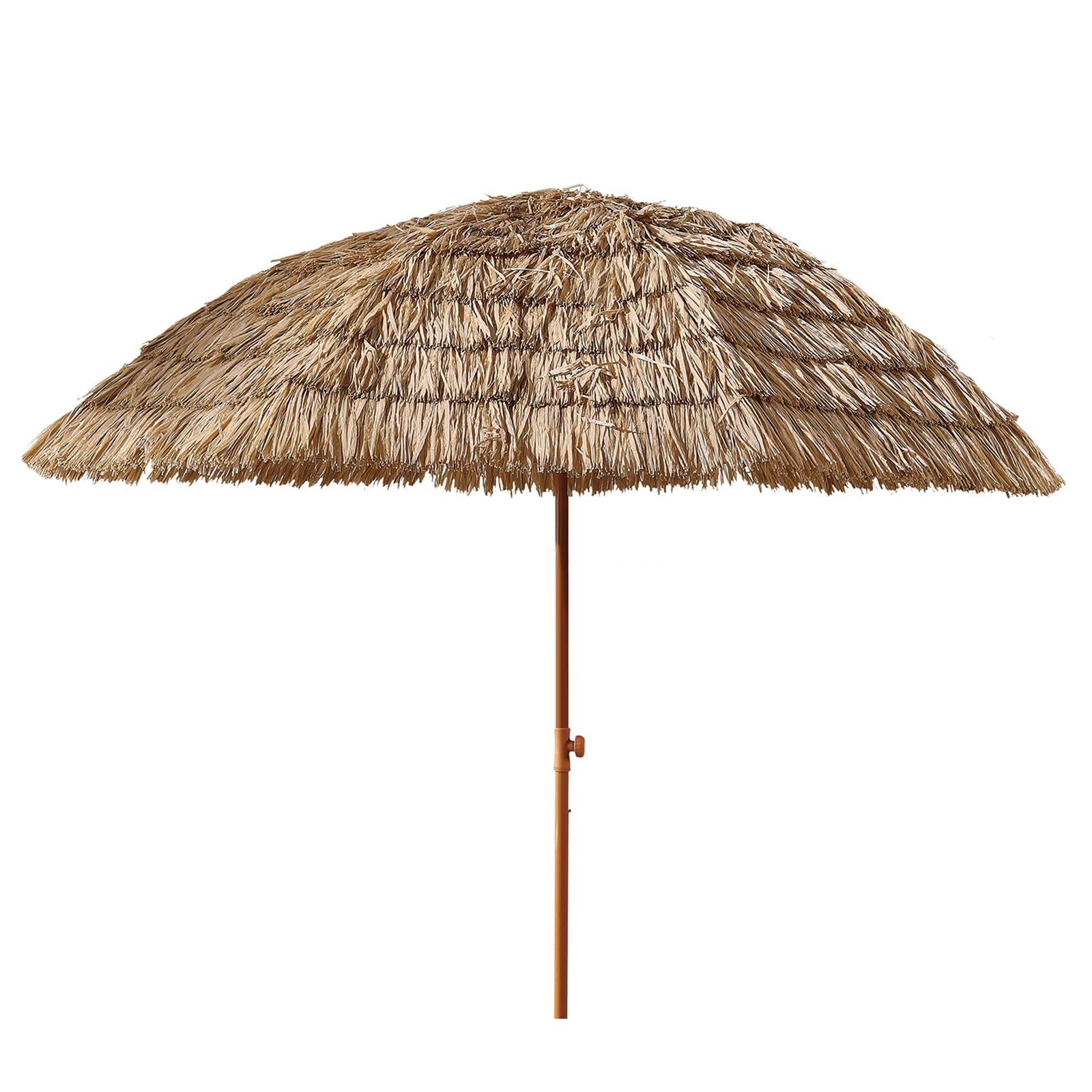 Front. Ecooso - 10 ft Outdoor Patio Umbrella Solar Powered LED Lighted，8 Ribs Umbrella，Crank and Cross Base，Garden Deck Outside - Brown.