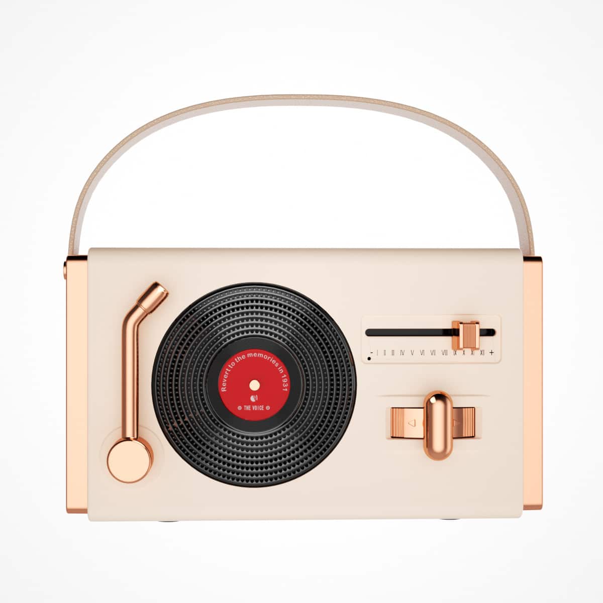 Cluzine - Retro Vinyl Style Bluetooth Speaker, 5 Playback Modes, FM Radio, Portable Handle for Home/Outdoor