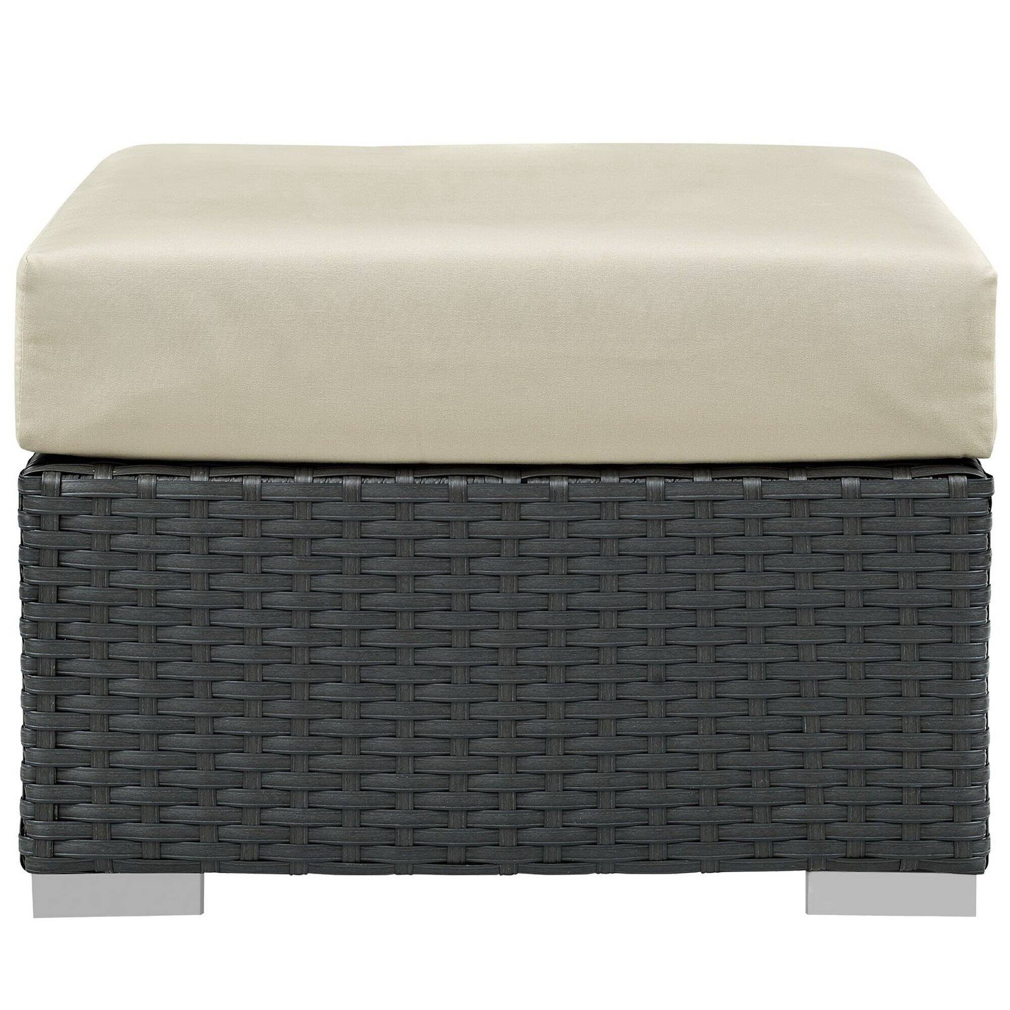 Left. Modway - Sojourn Outdoor Patio Sunbrella® Ottoman by Modway - Canvas Antique Beige.