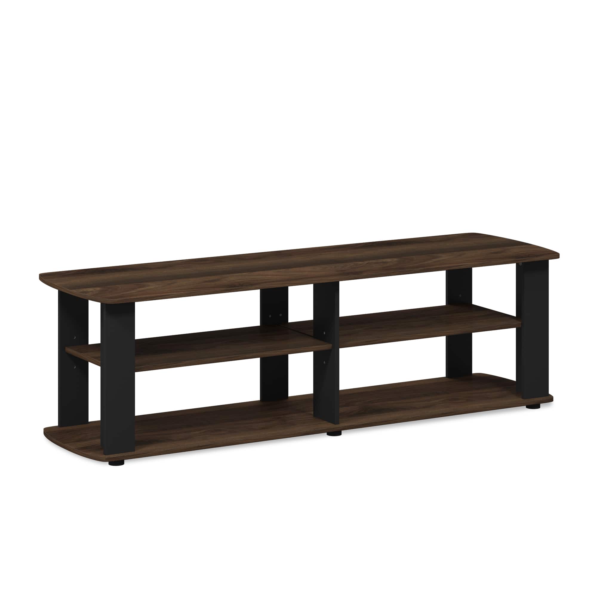 Furinno - Nelly Entertainment Center TV Stand - Columbia Walnut/Black