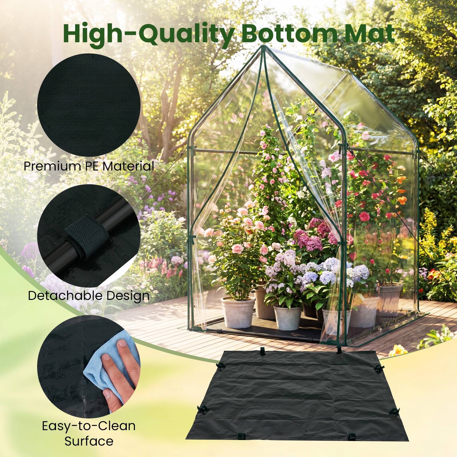 High-Quality Bottom Mat

- Premium PE Material
- Detachable Design
- Easy-to-Clean Surface