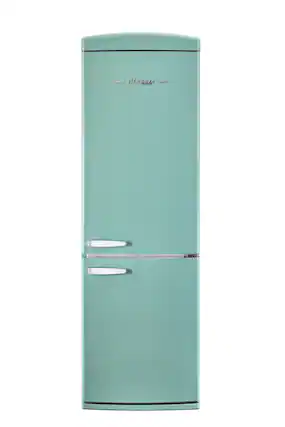 Front. Unique Appliances - Classic Retro 23.8 in 11.7 cu. ft. Frost Free Retro Bottom Freezer Refrigerator ENERGY STAR - Ocean Mist Turquoise.