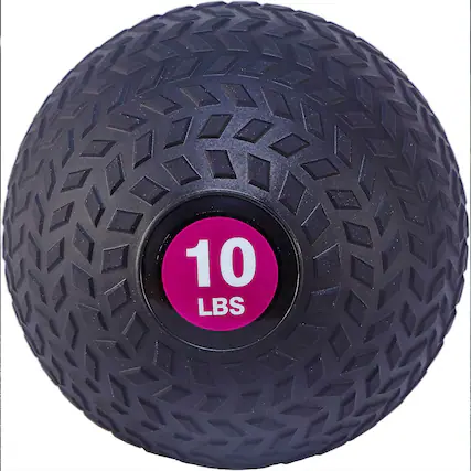 Front. Fitvids - Fitvids 10 Pound Weighted Medicine Ball for Home Gym Training, Fitness, Purple - Purple.