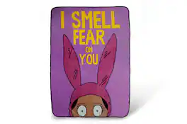 Surreal Entertainment - Bob's Burgers Louise Throw Blanket | I Smell Fear On You | 64 x 44 Inches - Purple