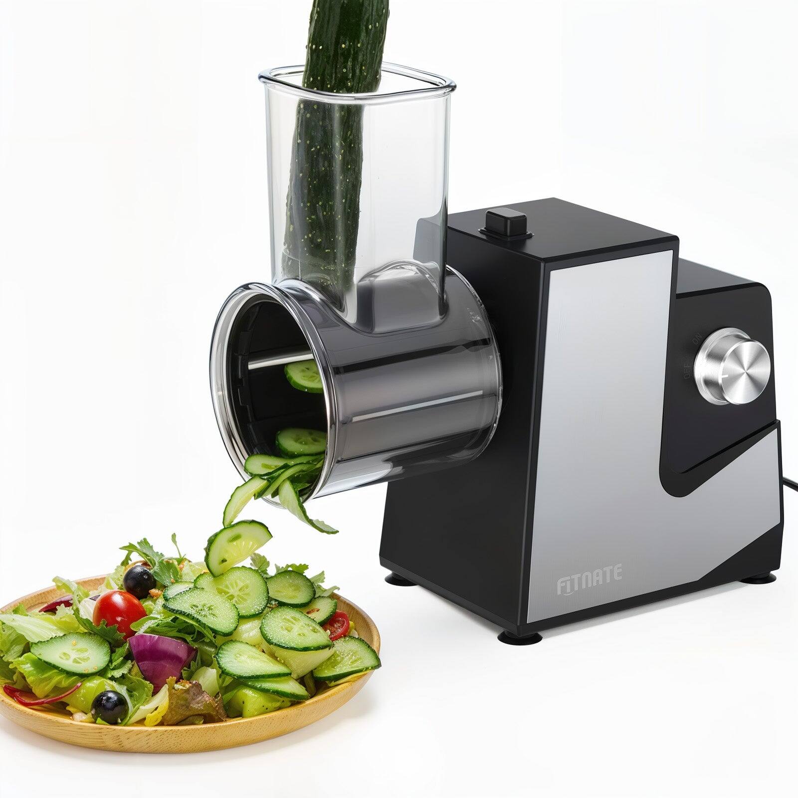 Alt View 9. Fitnate - Multifunctional Electric Grater Slicer & Shredder for Cheese, Vegetables, Fruits - Black.