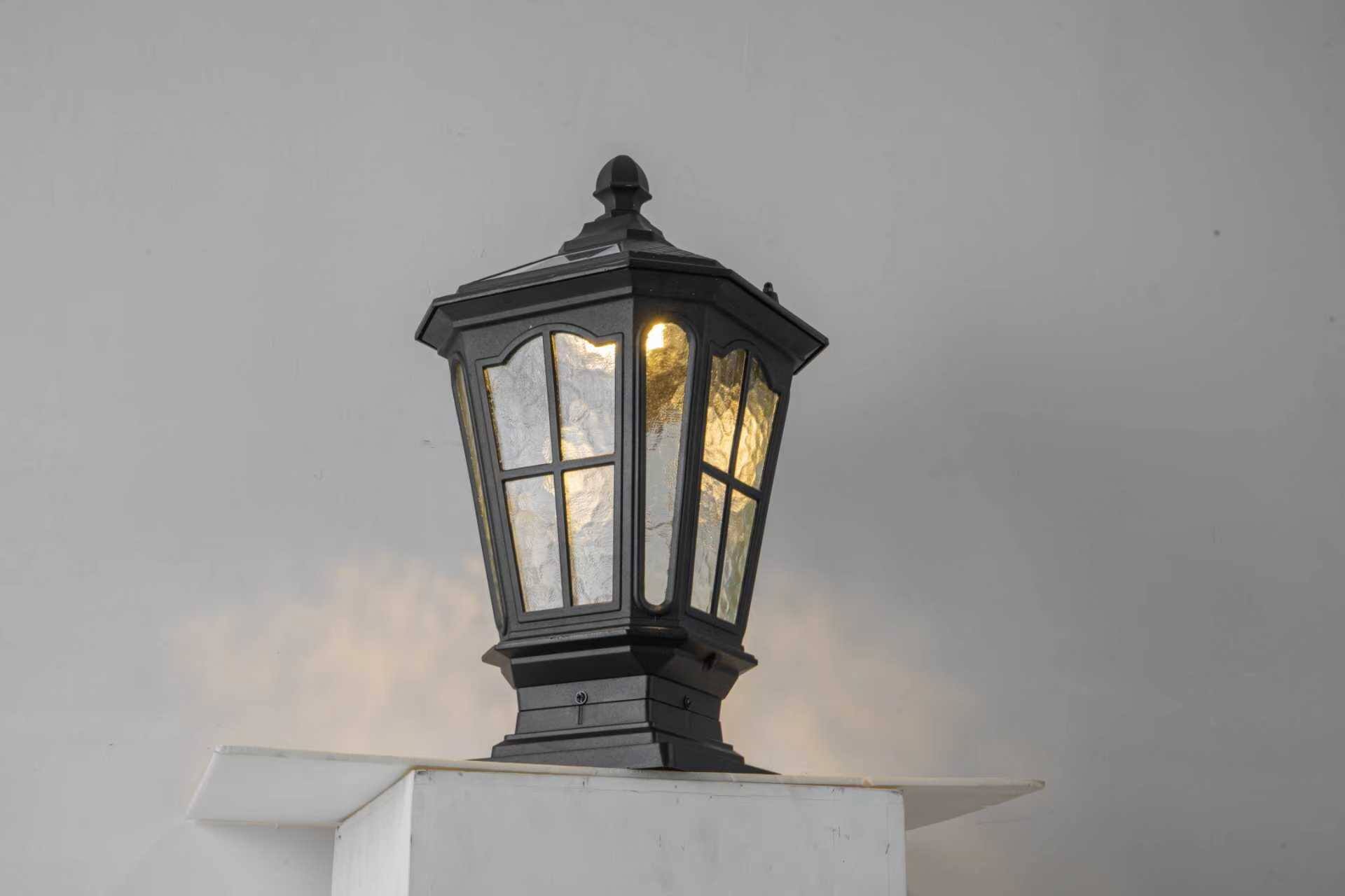 Angle. Akoasm - Black Aluminum Outdoor Column Light Garden Post Light, Energy Saving Traditional Porch Garden Post Light.