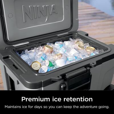 Ninja FrostVault 45qt Wheeled Cooler with Dry Zone Slate Gray Ninja FrostVault 45qt Wheeled Cooler with Dry Zone Slate Gray