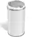 Angle. iTouchless - 8 Gallon Touchless Sensor Trash Can with AbsorbX Odor Control System, White Stainless Steel Round Shape Kitchen Bin - Pearl White.