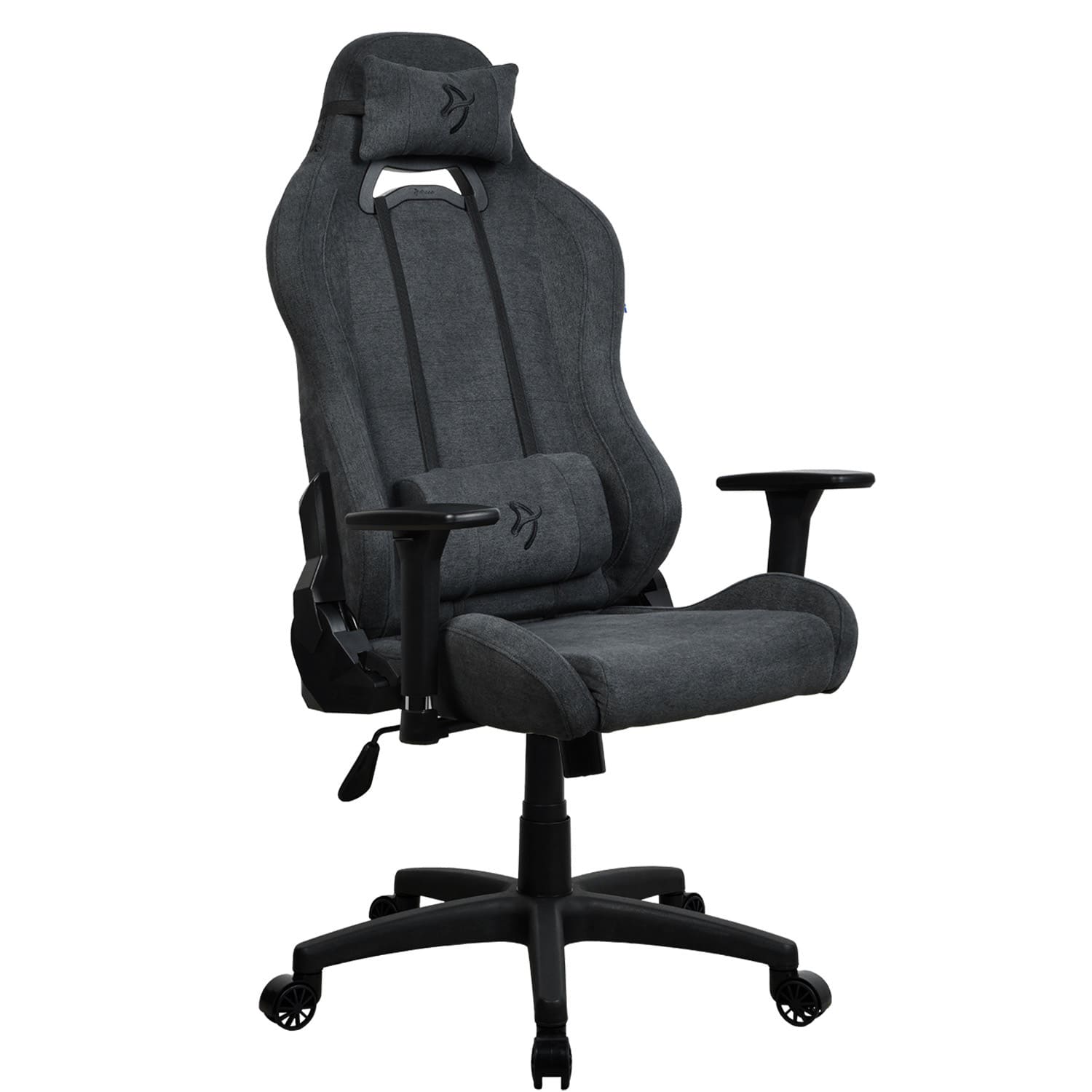 Front. Arozzi - Torretta Soft Fabric Gaming Chair - Dark Grey.
