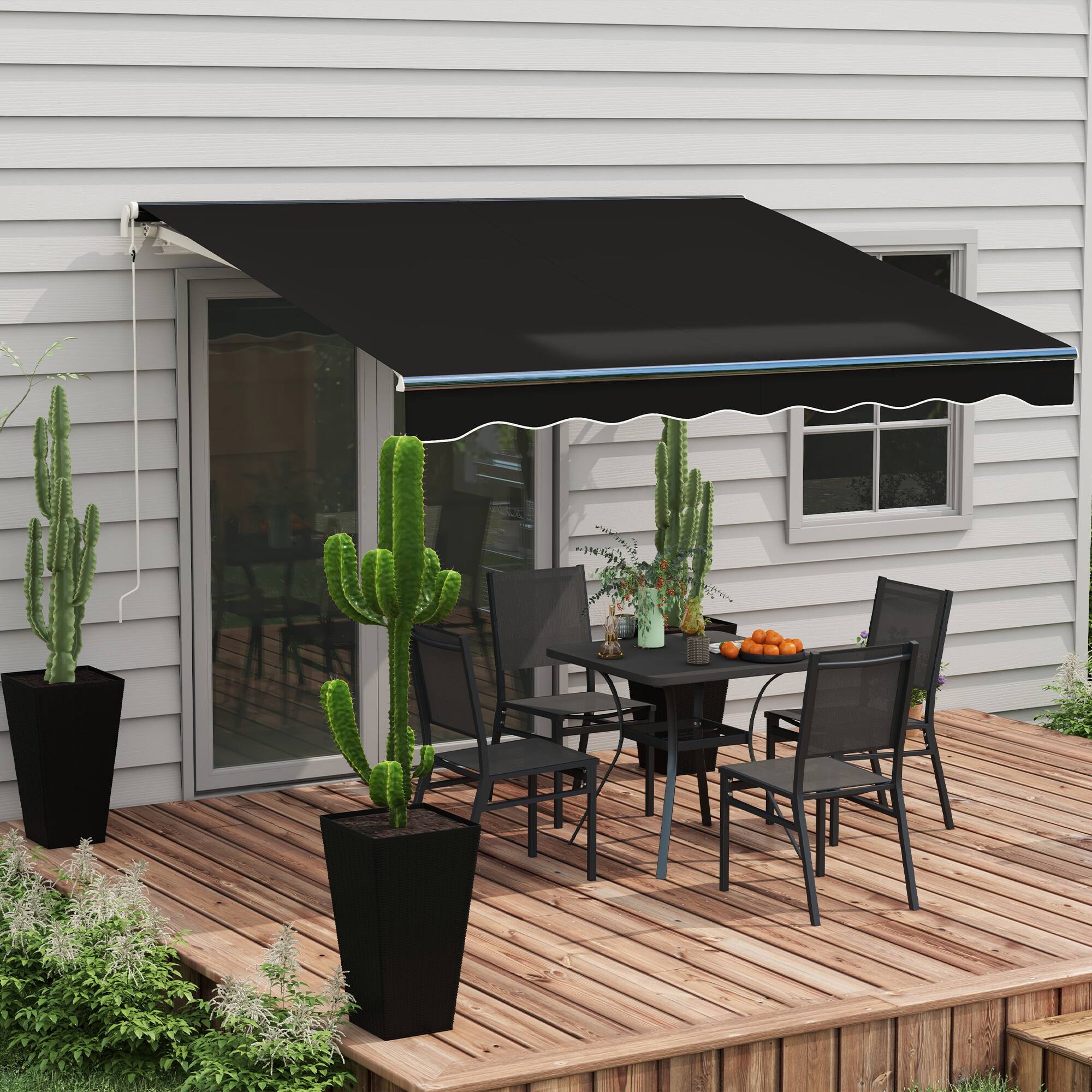 Alt View 8. Outsunny - x 8' Electric Retractable Awning - Black.
